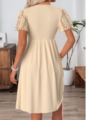 Beige Short Tummy Coverage V Neck Dress | thumb picture 