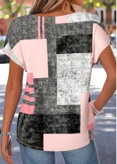 Multi Color Geometric Print Short Sleeve T Shirt | thumb picture 