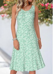 Light Green Ditsy Floral Print Two-piece Dress and Cardigan | thumb picture 