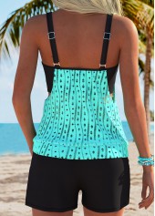 Cyan Mid Waisted Pocket Tankini Set | thumb picture 
