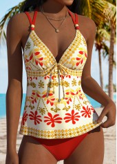 Multi Color Mid Waisted Tummy Coverage Tankini Set | thumb picture 