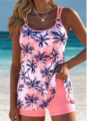 Dusty Pink Mid Waisted Lace Up Tankini Set | thumb picture 