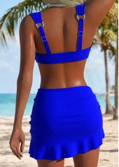 Royal Blue Mid Waisted Three-piece Bikini Set | thumb picture 