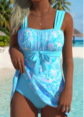 Pink Mid Waisted Pocket Paisley Print Tankini Set | thumb picture 