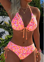 Pink Mid Waisted Pull On Bikini Set | thumb picture 