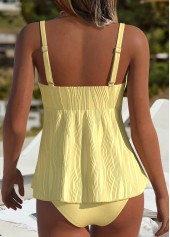 Yellow Mid Waisted Cut Out Tankini Set | thumb picture 