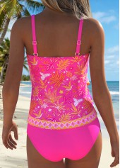 Hot Pink Mid Waisted Layered Tankini Set | thumb picture 