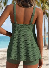 Sage Green Mid Waisted Hollow Out Tankini Set | thumb picture 