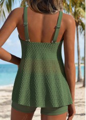 Sage Green Mid Waisted Hollow Out Tankini Set | thumb picture 