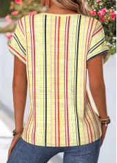 Yellow Multi Stripe Print Tummy Coverage Blouse | thumb picture 