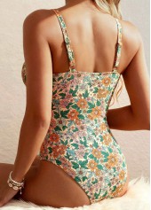 Multi Color Wrap Floral Print One Piece Swimwear | thumb picture 