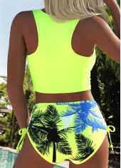 Neon Yellow Mid Waisted Pull On Bikini Set | thumb picture 