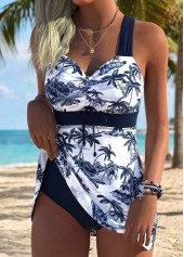 Navy Mid Waisted Tummy Coverage Tankini Set | thumb picture 