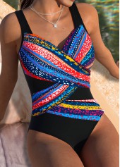 Multi Color Wrap One Piece Swimwear