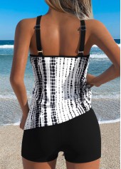 Black Patchwork Tie Dye Print Tankini Top-No Bottom | thumb picture 
