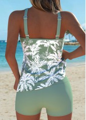 Sage Green Mid Waisted Patchwork Tankini Set | thumb picture 