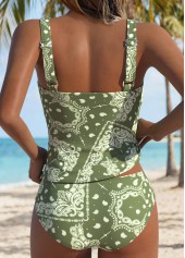 Sage Green Tribal Print Tankini Set | thumb picture 