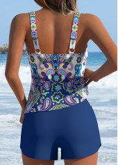 Black Mid Waisted Two-piece Tribal Print Tankini Set | thumb picture 