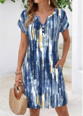 Multi Color Geometric Print Short Tummy Coverage Dress | thumb picture 