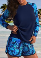 Navy Mid Waisted Tummy Coverage Tankini Set | thumb picture 