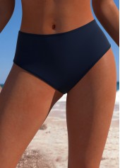 Navy Mid Waisted Striped Tankini Set | thumb picture 