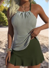 Sage Green Mid Waisted Tankini Set