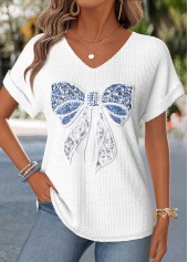 Raw White Curved Hem Short Sleeve T Shirt