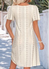 Beige Short Tummy Coverage Square Neck Dress | thumb picture 