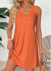 Orange Short Tummy Coverage Sleeveless V Neck Dress | thumb picture 