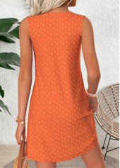 Orange Short Tummy Coverage Sleeveless V Neck Dress | thumb picture 