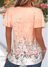 Orange Ombre Tuck Stitch Short Sleeve T Shirt | thumb picture 