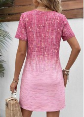 Pink Floral Print Short Tummy Coverage Square Neck Dress | thumb picture 