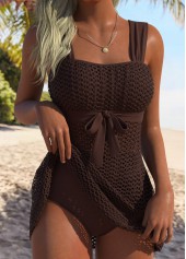 Dark Coffee Mid Waisted Tankini Set