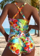 Multi Color Mid Waisted Tummy Coverage Tankini Set | thumb picture 