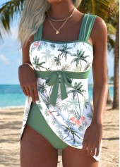 Sage Green Mid Waisted Tummy Coverage Tankini Set | thumb picture 