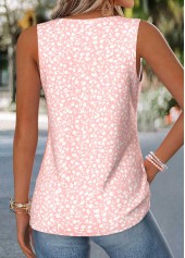 Light Pink Ditsy Floral Print Curved Hem Tank Top | thumb picture 