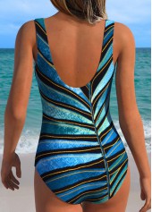Blue Tummy Control Plants Print One Piece Swimwear | thumb picture 