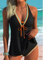 Black Tie Mid Waisted Tankini Set | thumb picture 