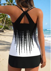 Black Mid Waisted Lace Up Tankini Set | thumb picture 