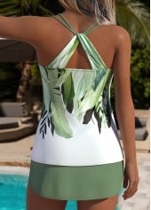 Sage Green Mid Waisted Lace Up Tankini Set | thumb picture 