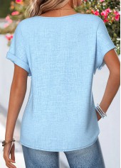 Light Blue Floral Print Tummy Coverage T Shirt | thumb picture 