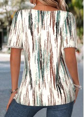 Multi Color Geometric Print Short Sleeve T Shirt | thumb picture 