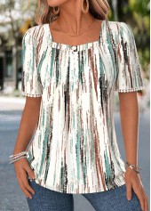 Multi Color Geometric Print Short Sleeve T Shirt | thumb picture 