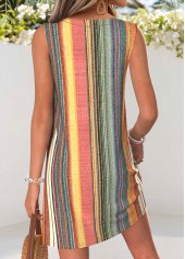 Multi Color Striped Short Tummy Coverage Sleeveless Dress | thumb picture 