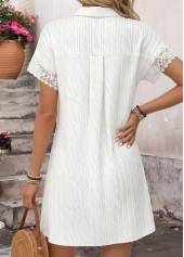 White Short Patchwork Shirt Collar Dress | thumb picture 