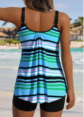 Multi Color Mid Waisted Lace Up Tankini Set | thumb picture 