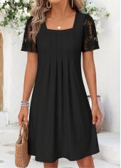 Black Short Tummy Coverage Square Neck Dress | thumb picture 