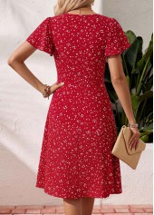 Red Polka Dot Tummy Coverage Short Sleeve Dress | thumb picture 