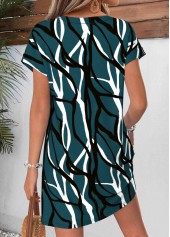 Blackish Green Geometric Print Short Tummy Coverage Dress | thumb picture 