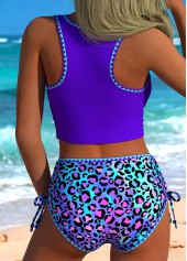 Purple Mid Waisted Leopard Bikini Set | thumb picture 
